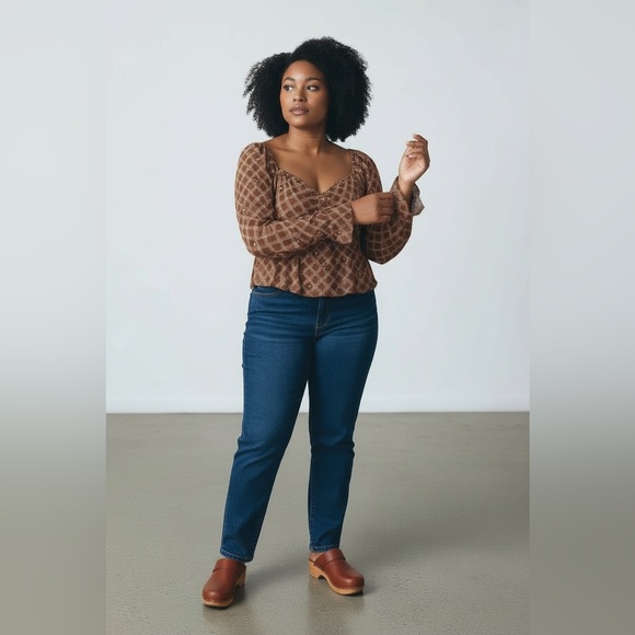 Jolt Tops - Jolt Plaid Long Sleeve crop top size XLJ